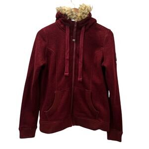 Superdry Womens Storm Fur Zip Hood Full Zip Hoodie Faux Fur Trim Large